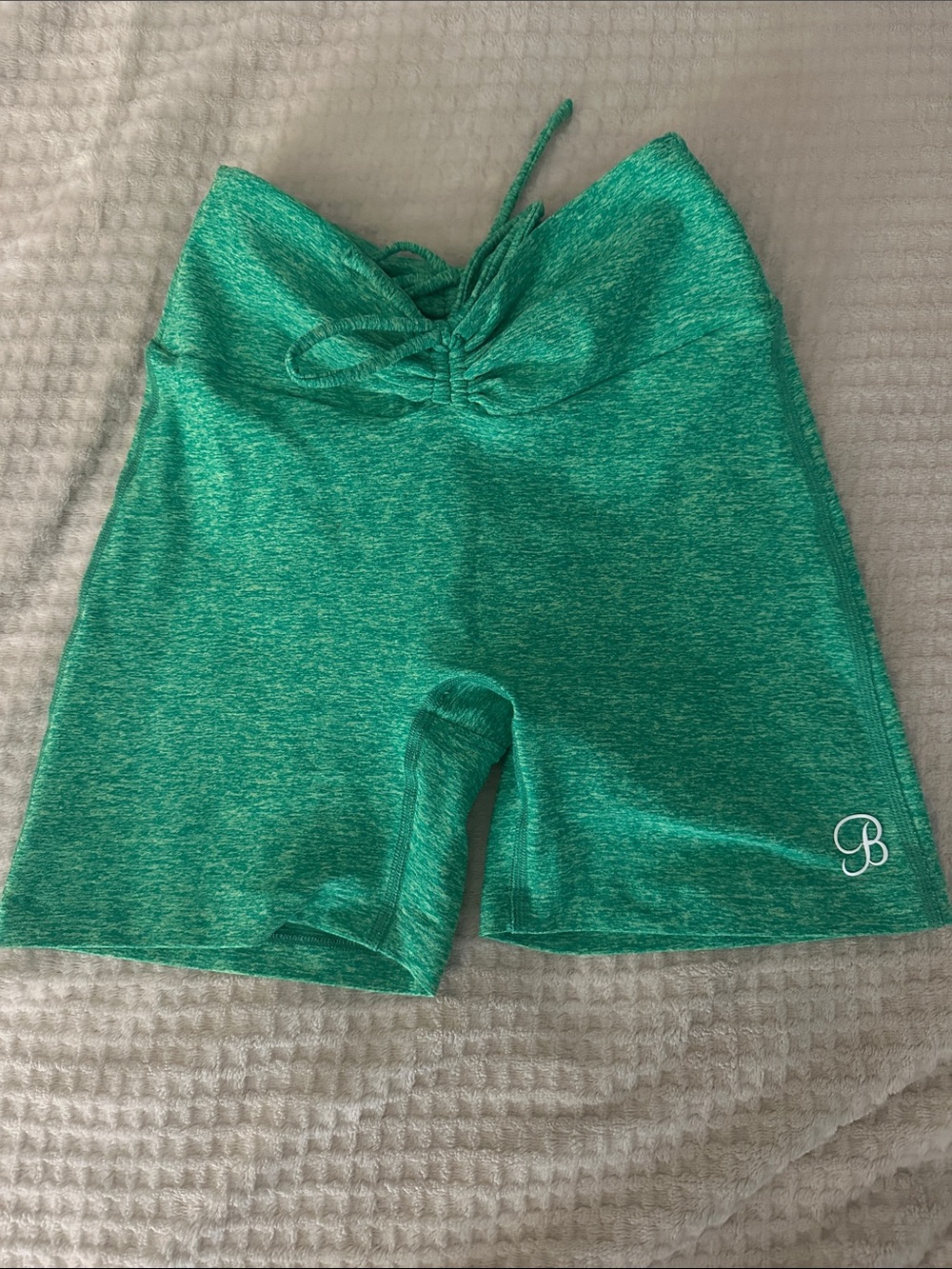 Bombshell Sportswear Teal Heather High-Rise Bike Shorts